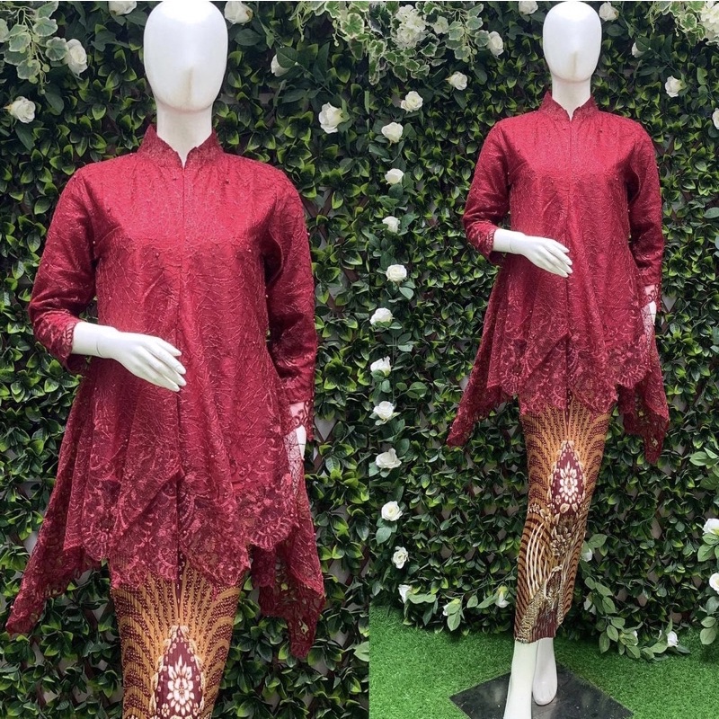 Kebaya busui / kebaya terbaru / kebaya modern / kebaya wisuda / kebaya remaja/kebaya tunangan/saghai-Maroon