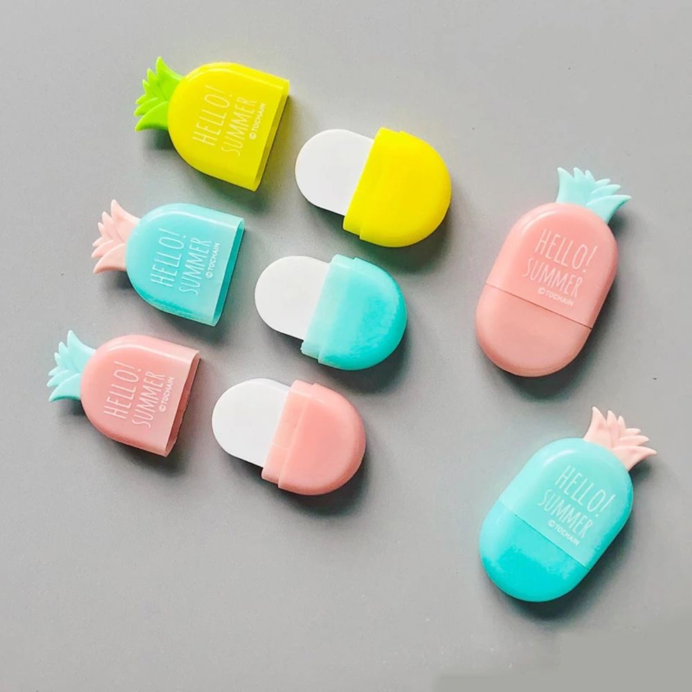 ELEGANT Creative Rubber Eraser Cartoon Correction Supplies Pineapple Eraser Mini Eraser Cute Students Stationery Kids Gift Office Eraser School Supplies