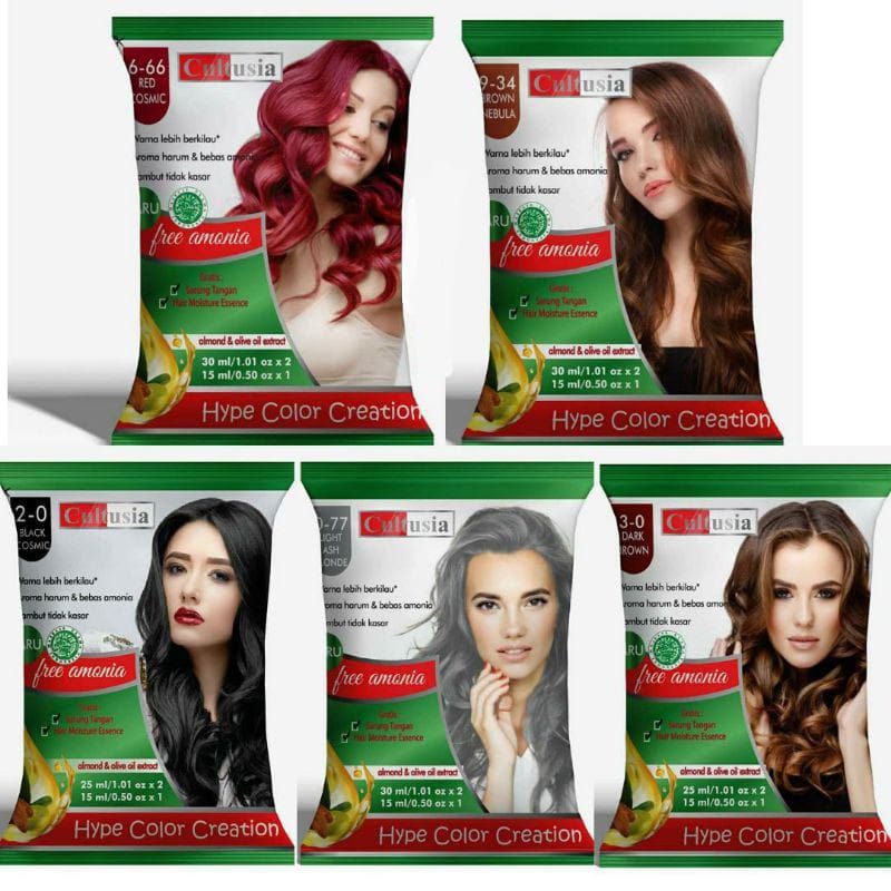 Cultusia Semir Semir Rambut Free Amonia Hype Color Creation | 5 warna