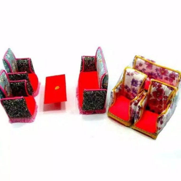 Sofa Barbie kursi Barbie Set Meja random