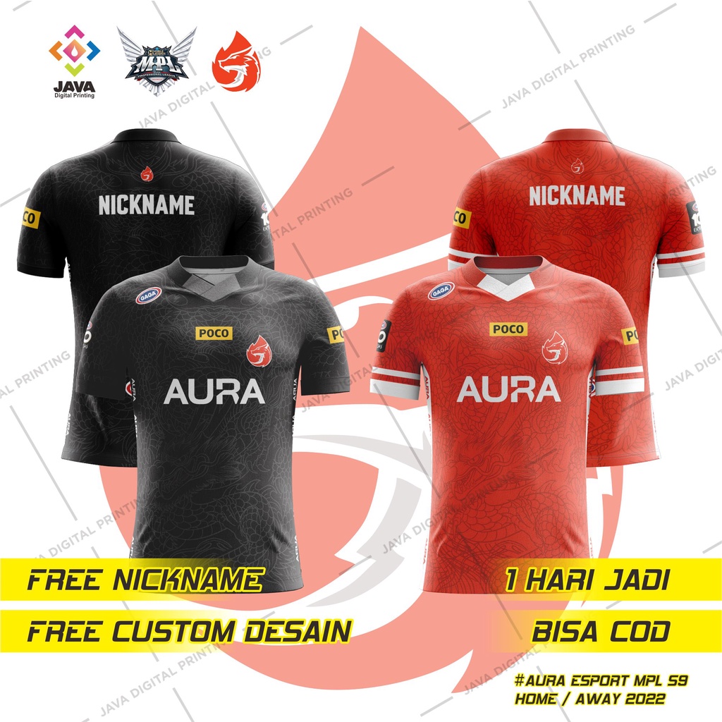 Jual JERSEY AURA FIRE BAJU KAOS ESPORT MPL SEASON 9 TERBARU 2022