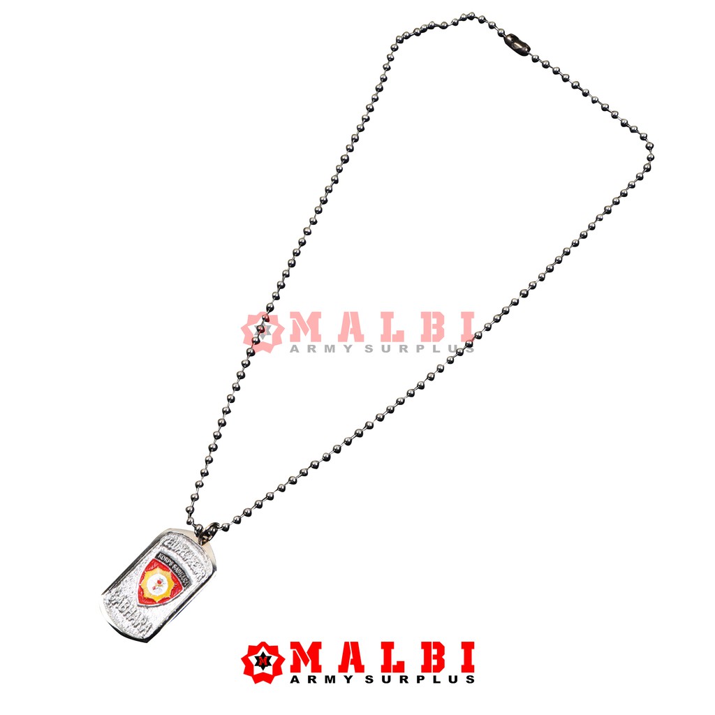 Kalung SABHARA POLRI Polisi Kalung Dog Tag Monel Silver