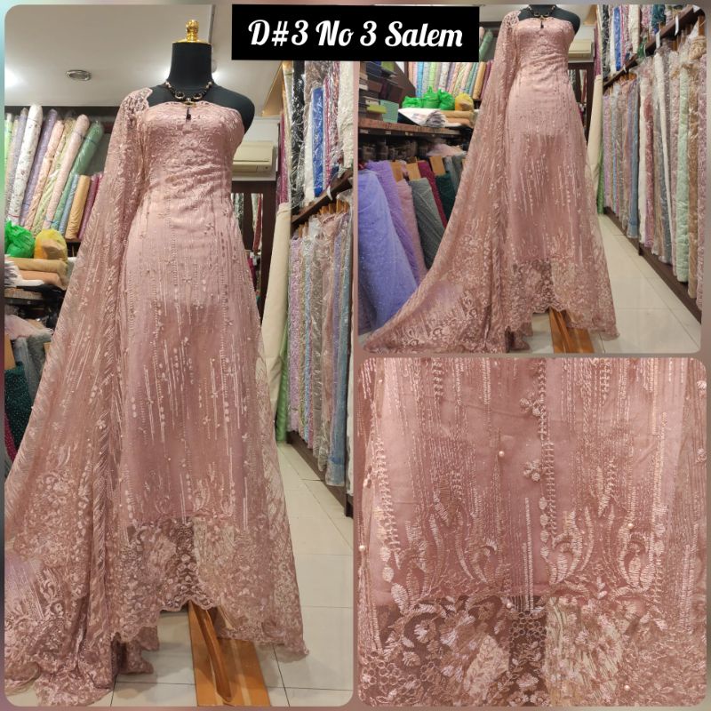 Kain Tile Brokat Majestic Rain Dress B D#3 No 3 Salem.