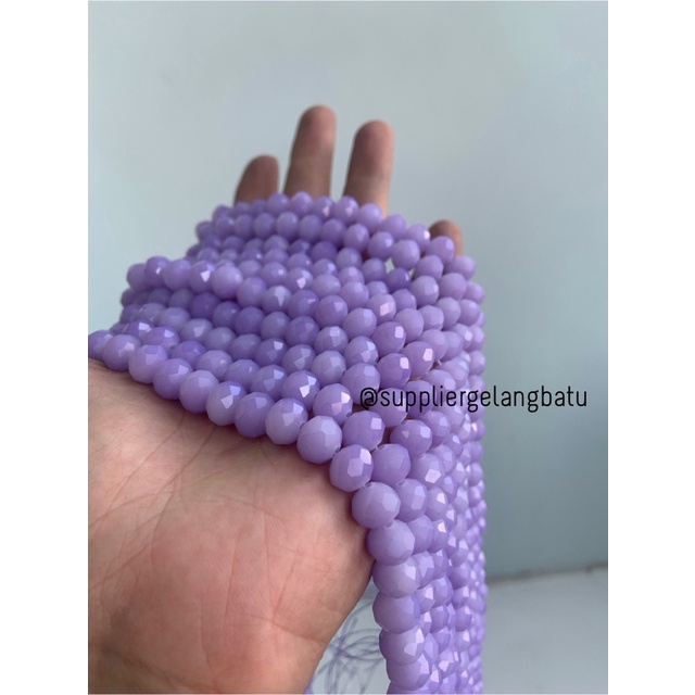 Crystal Ceko 10mm PURPLE DOFF ungu dopp manik bakpao rondele cantik