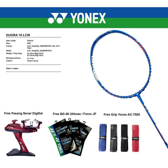 Yonex Duora 10 Lcw Raket Badminton Original