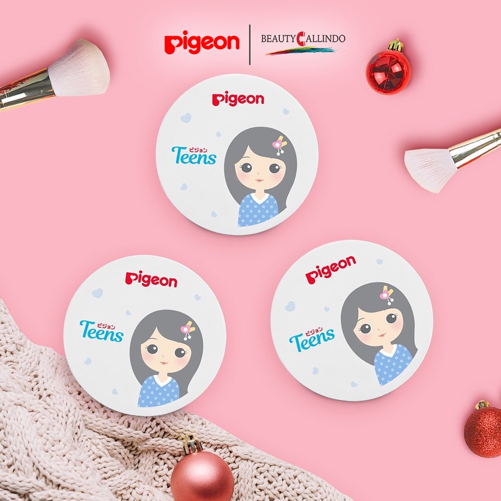 Pigeon Teens Compact Powder + UV Protection Bedak Wajah 14gr (BIRU)