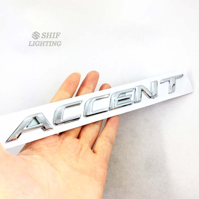 1Pc Stiker Emblem / Badge Bahan ABS Warna Krom untuk Mobil Hyundai