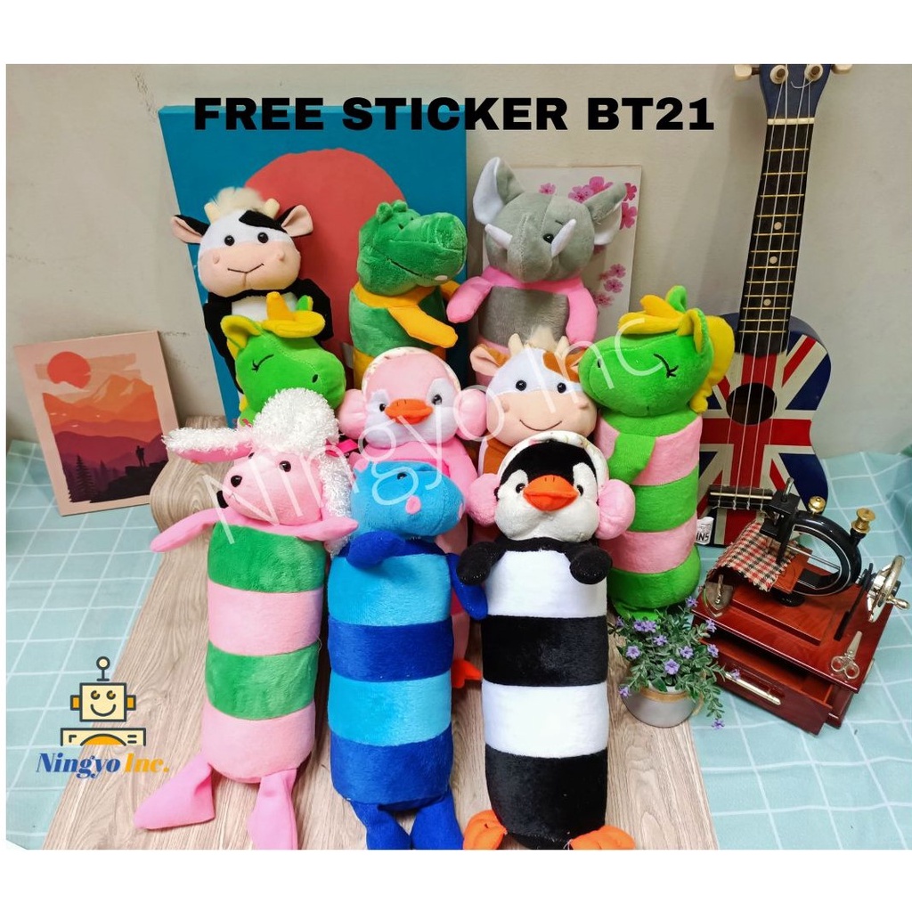 GULING MINI BAYI KARAKTER HEWAN BONEKA BABY HIPPO COW CROCODILE PENGUIN PUDLE GAJAH DOMBA LUCU PREMI