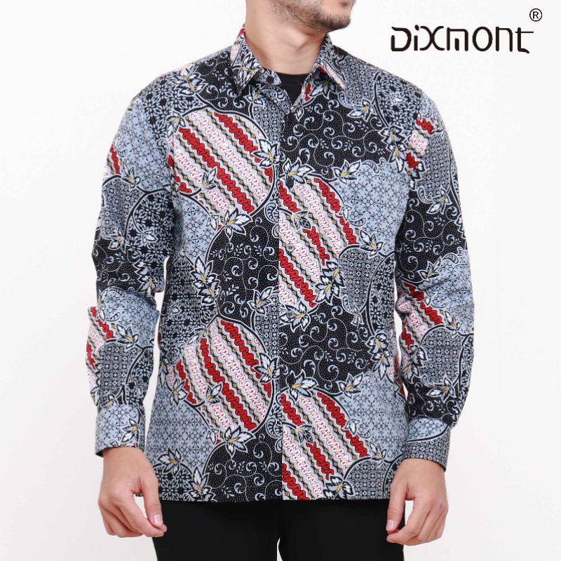 Dixmont Kemeja Pria Batik Panjang Hem BL02421