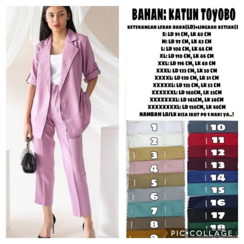 set blazer kerja ld 150 cm jumbo bigsize
