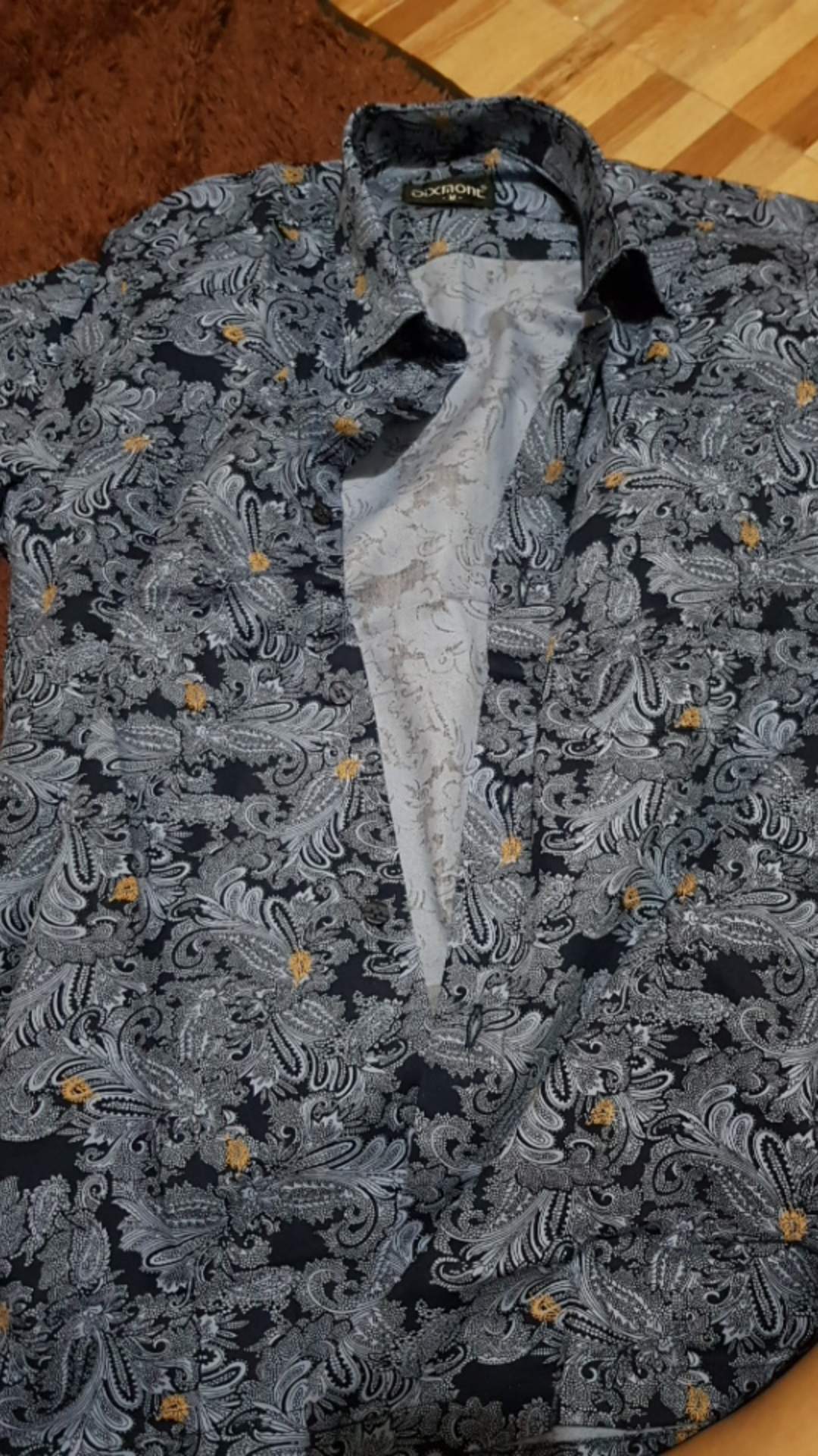 Kemeja Batik Pria Lengan Pendek Bs90 Katun Motif Modern Dixmont Semi Slimfit