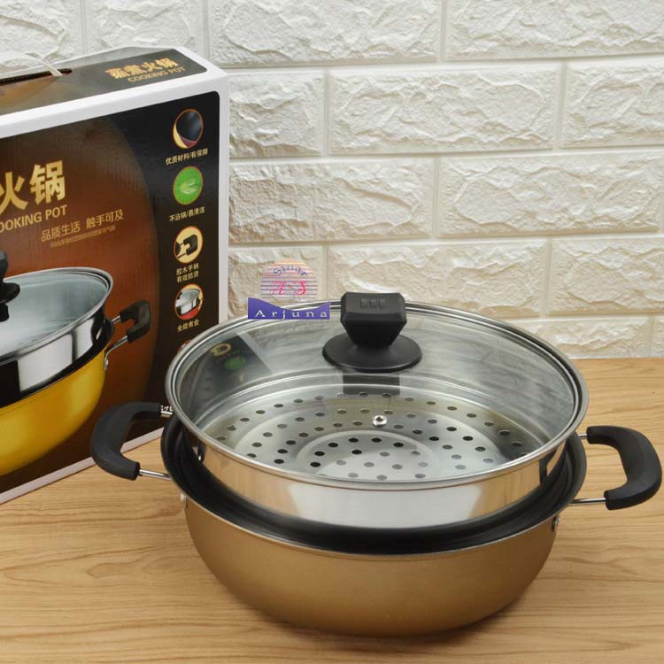 Panci Steamer Panci Kukus lubang besar Stainless Steel Parutan