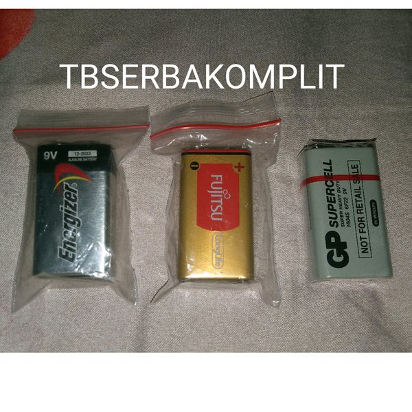 Batere Kotak 9V Energizer Fujitsu Longlife Duracell GP Battery Mainan Alat Ukur Elektronik Baterai 9