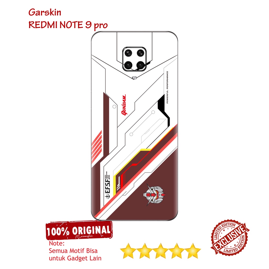 COD⭐⭐⭐⭐⭐ Garskin SKIN Redmi note 9 pro GUNDAM 01 - ISI 2 BUAH