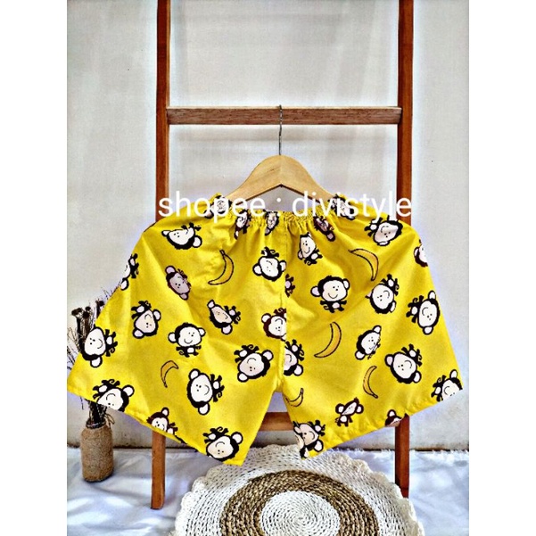 CELANA KOLOR | CELANA SANTAI | CELANA MURAH | GROSIR CELANA PENDEK BOXER PRIA / WANITA DEWASA-Monkey