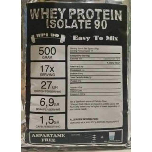 Susu Protein 500gram Whey Protein Isolate WPI 90