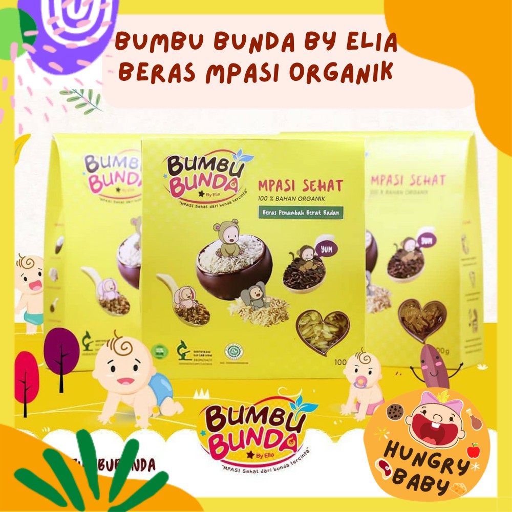 Beras Organik MPASI / Bumbu Bunda by Elia / Beras Merah Putih 100 gram Slow Cooker / BB Booster