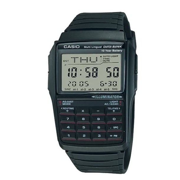 JAM TANGAN CASIO DBC-32-1ADF UNISEX FULL BLACK DIGITAL ORIGINAL