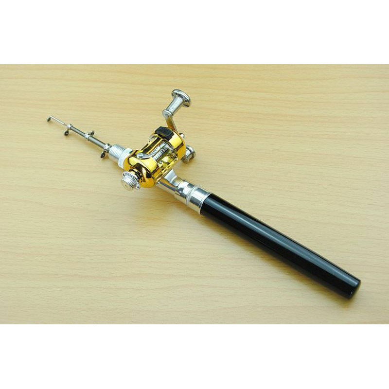 pancingan Joran pulpen 1 meter pen rod fishing set portable spinning/baitcasting reel telescopic