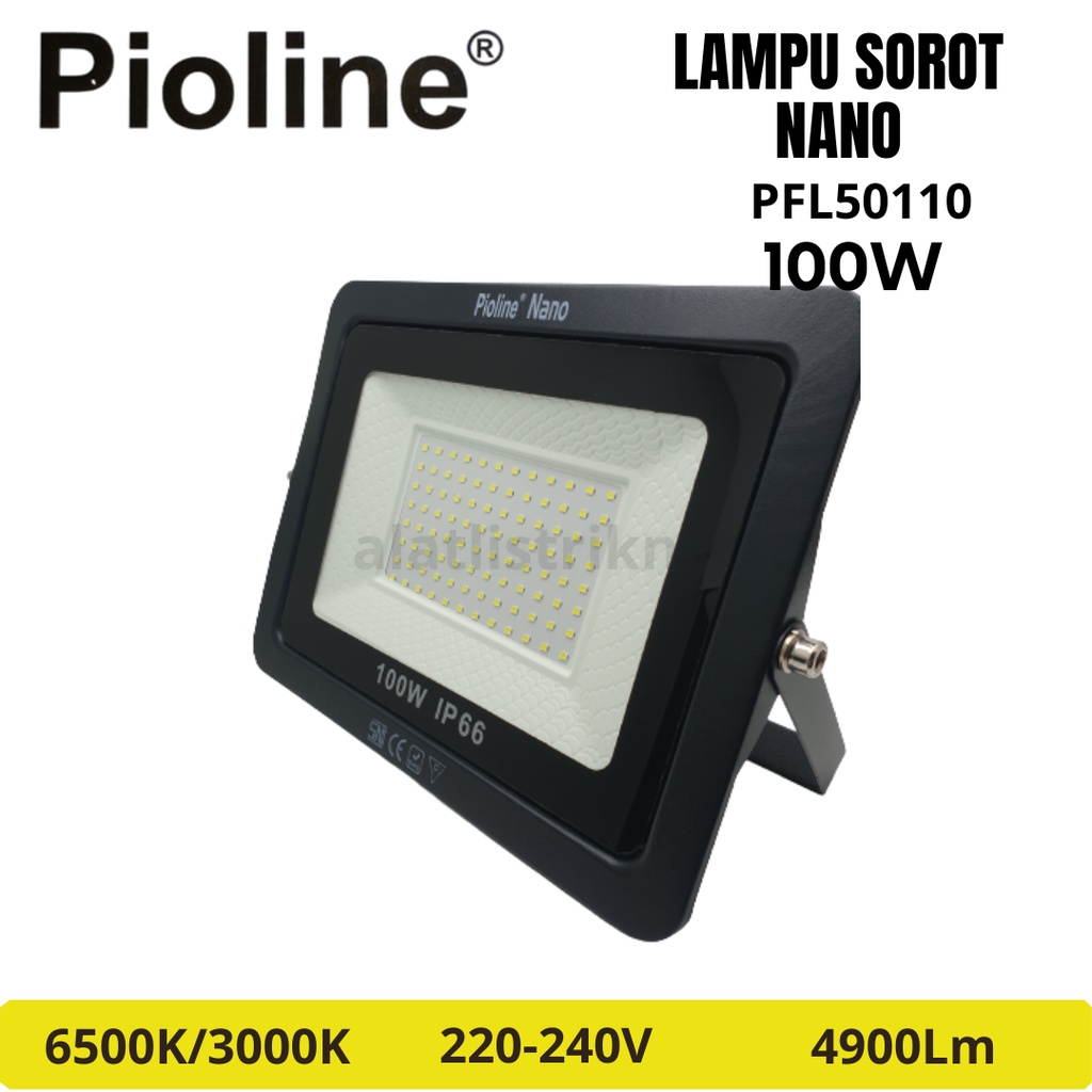 LAMPU SOROT LED FLOOD LIGHT PIOLINE NANO 100W / KAP SOROT 100W / TEMBAK