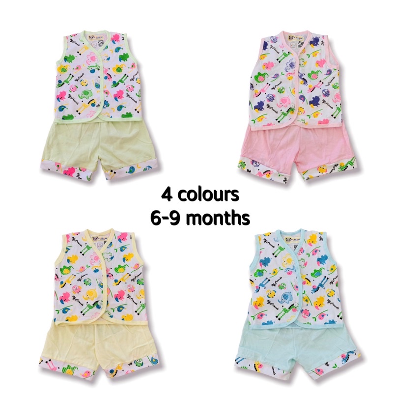 SPK09 Set Pendek Kuda Bordir 6-9bulan