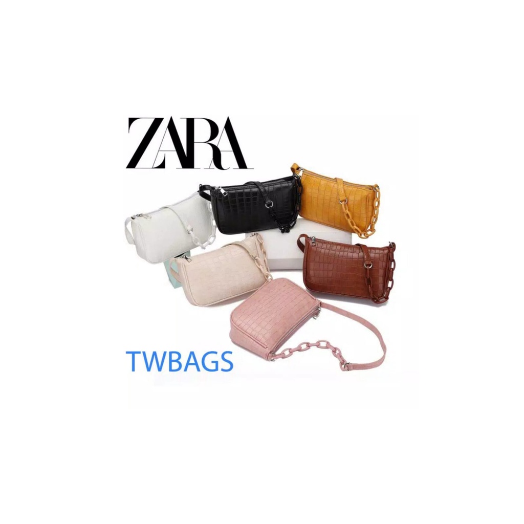 Tas Zar4 tas bahu tas selempang wanita tas import mini croco baquette rantai fashion wanita - 6WARNA #001