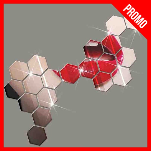 Sticker Dekorasi Dinding Hexagon Mirror Acrylic 7PCS - Sticker Dinding Cermin Murah Import