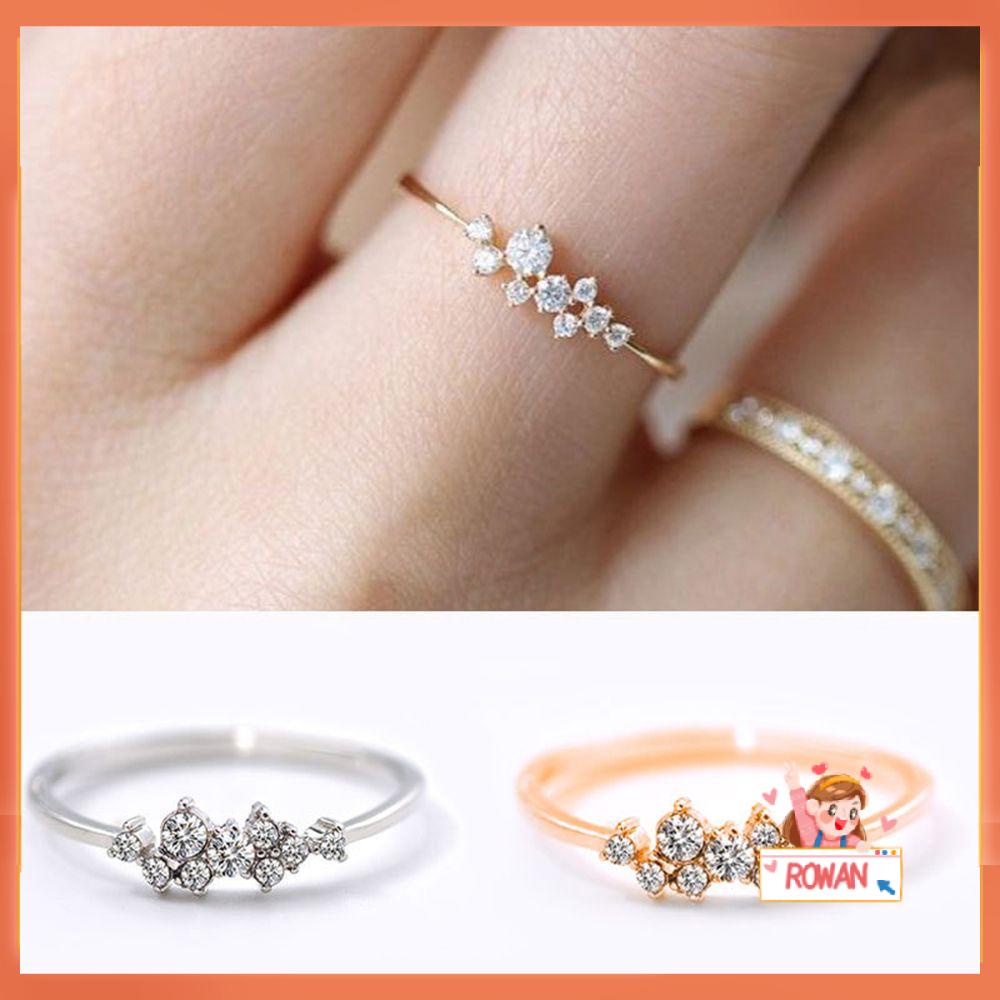 R-cincin Wanita Desain Bunga Hias Zircon Untuk Pernikahan / Hadiah