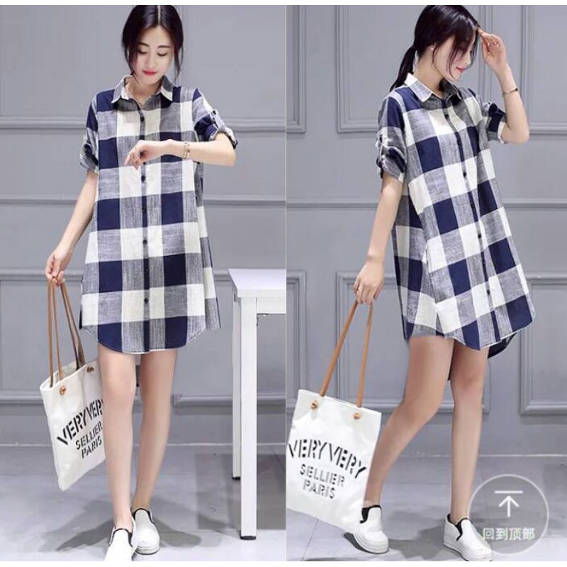 RED Tunik square kotako 505#/tunik muslim/tunik kotak/tunik korean