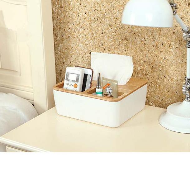 ۩ PROMO❗Kotak Tisu Kayu / Tempat Tisu Kayu Multifungsi FREE 2pack PASEO 250Sheets ✭