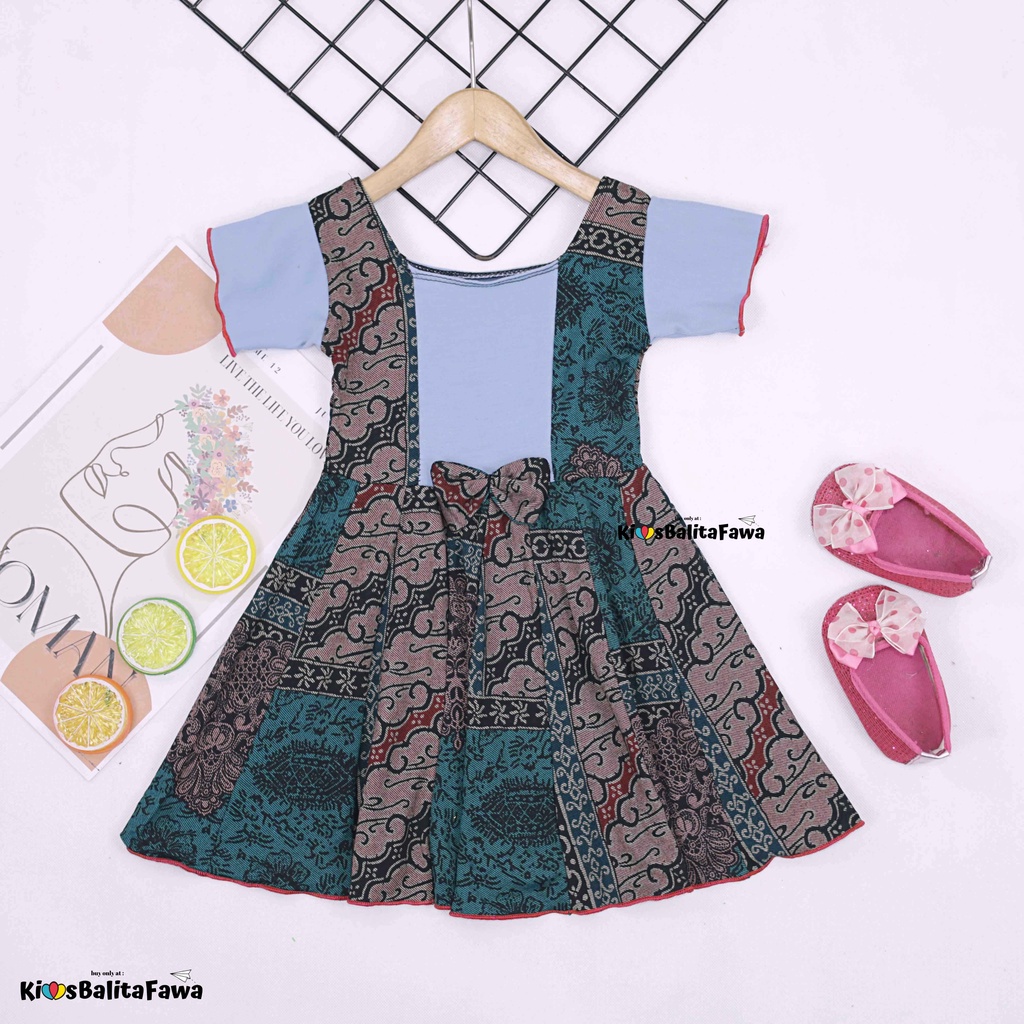 [BATIK] Dress Nadine uk 1-5 Tahun / Dres Pesta Anak Perempuan Murah Harian Pakaian Baju Cewek Imp