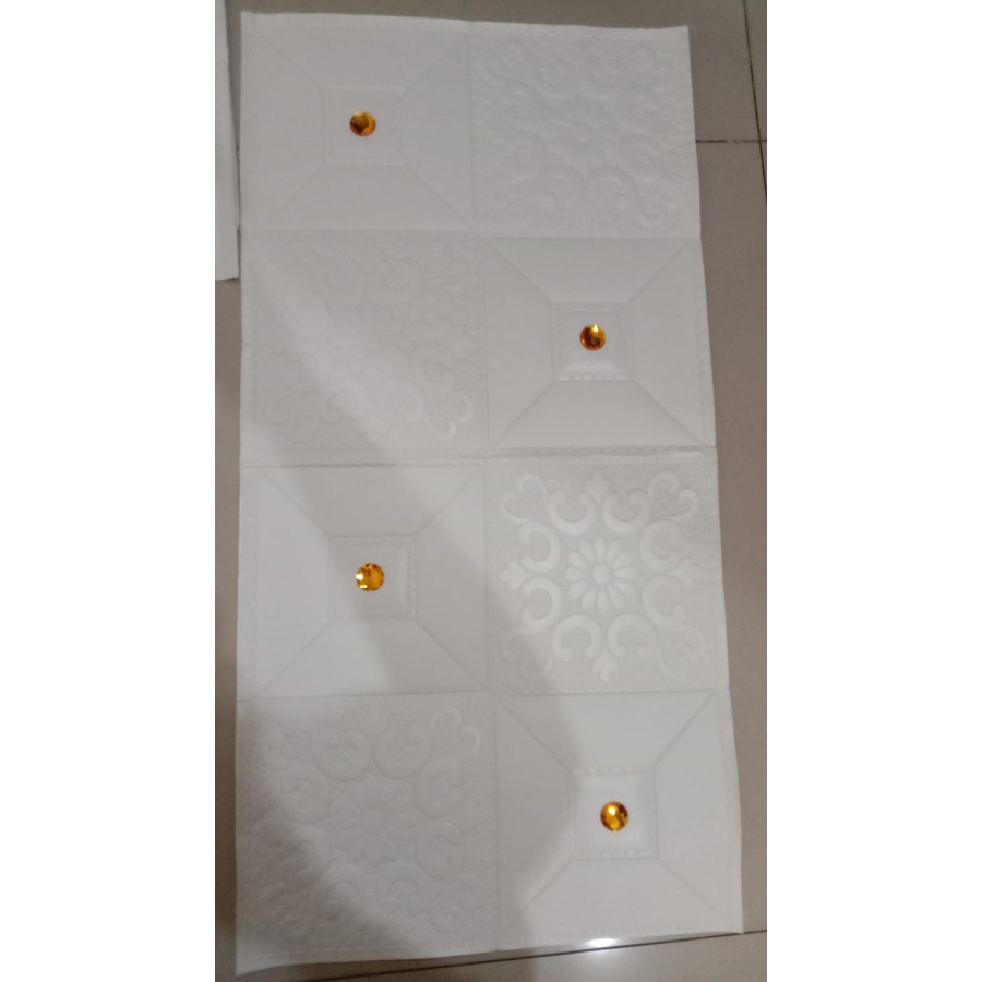 Belikuy COD Wallpaper Dinding Foam 3D Kecil Motif Batu Bata / walpaper dinding Foam U96-DIAMOND YELLOW