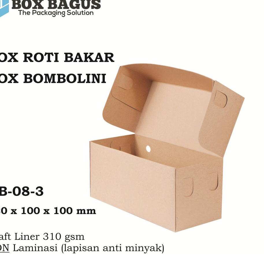 

✰ Hanya [10.10!!] ✰ BOX DUS KARDUS KOTAK ROTI BAKAR DONAT BOMBOLINI BOLU 22x10x10 cm KRAFT 310 g (1