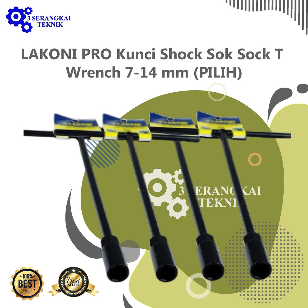 LAKONI PRO Kunci Shock Sok Sock T Wrench 7-14 mm (PILIH)