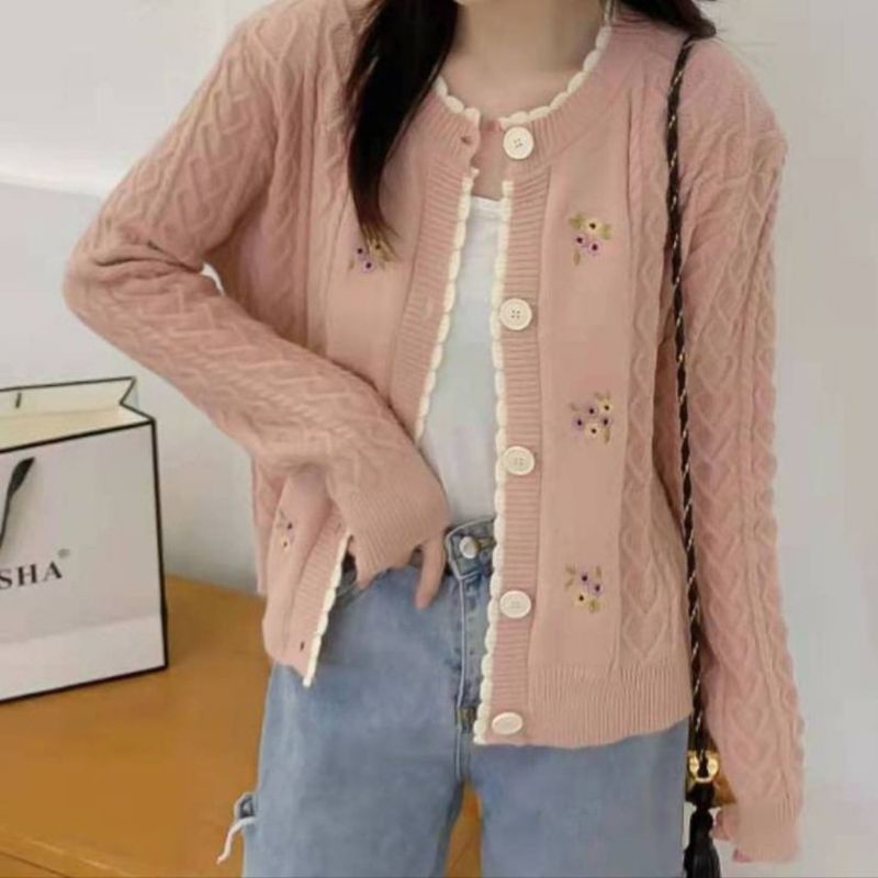 M FESYEN NEYA KOREAN CARDIGAN IMPORT KNIT RAJUT OOTD KOREAN STYLE CARDIGAN JUMBO TEBAL OVERSIZE KORE