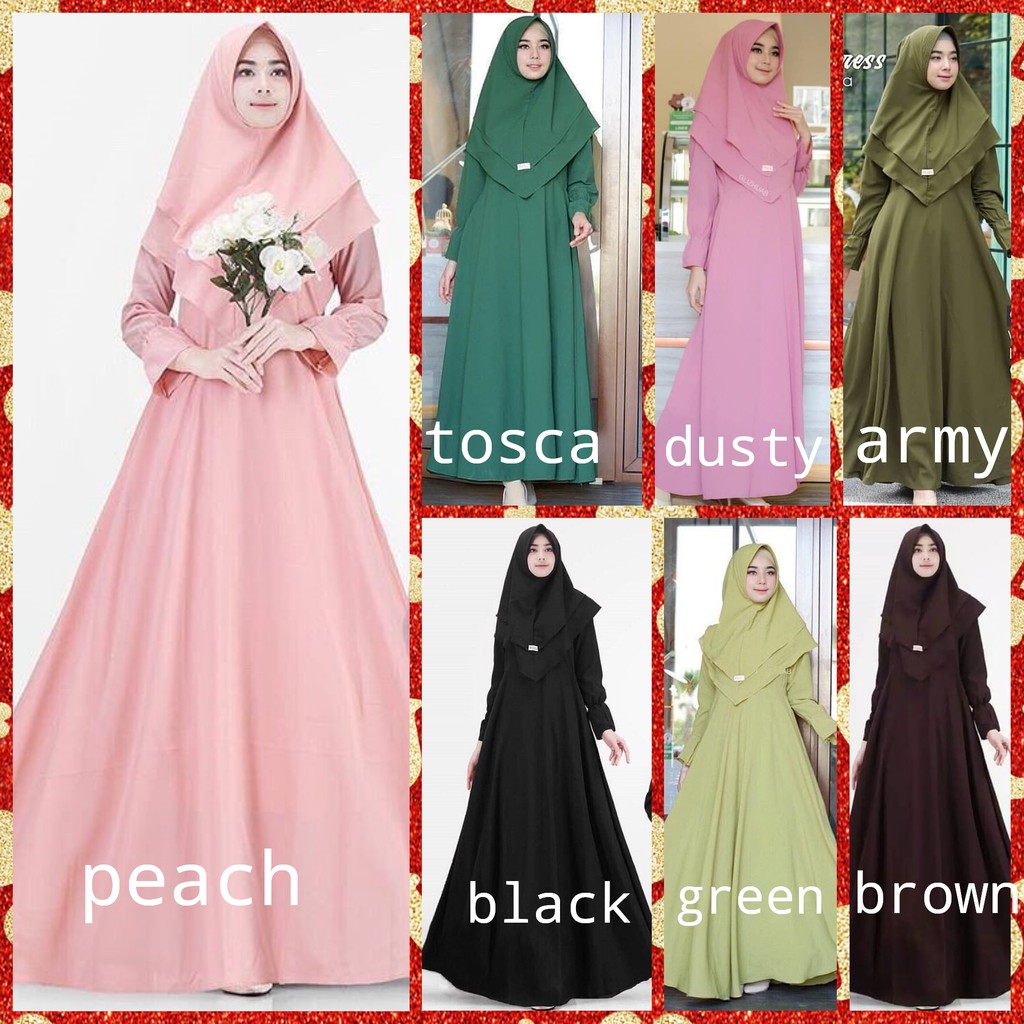 BAJU MUSLIM SIZE XS,S,M,L,XL,XXL,XXL JUMBO XXXL HIJAB KEKINIAN GAMIS SALLY PAYUNG + KHIMAR SYARI SET
