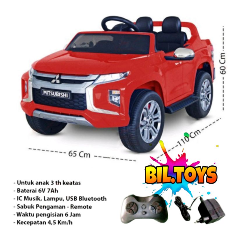 MOBIL AKI ANAK PMB 8688 MITSUBISHI TRITON MAINAN MOBIL AKI ANAK REMOTE KONTROL DAN MANUAL