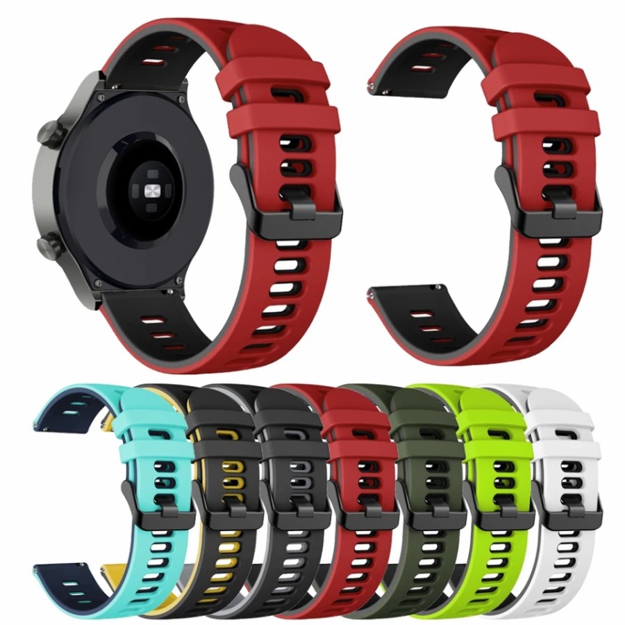 STRAP TALI JAM TANGAN - RUBBER TWOTONE 22MM - FOR GARMIN VENU 2 / VIVOACTIVE 4 LUG WATCH