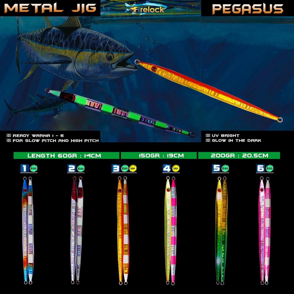 UMPAN PANCING metal jig FIRELOCK PEGASUS 60 / 150 / 200 GRAM