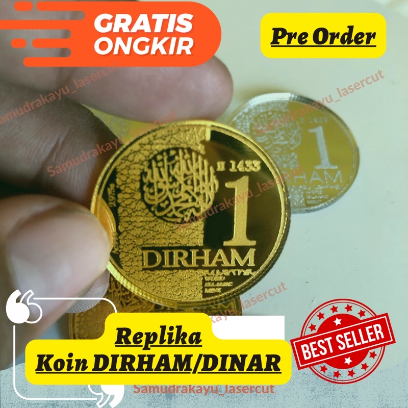 REPLIKA KOIN DIRHAM/DINAR (BAHAN AKRILIK)