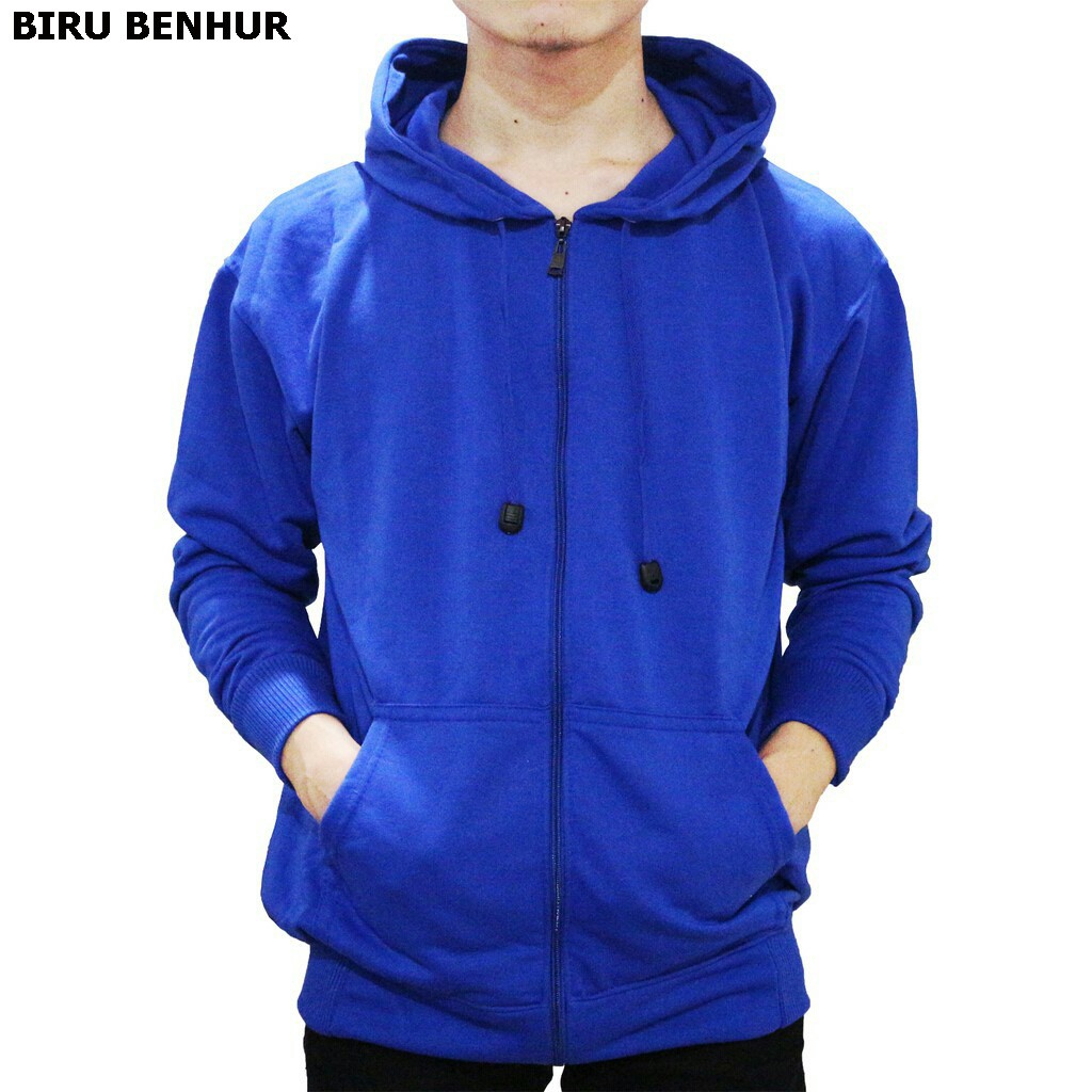 JAKET ZIPPER POLOS HOODIE BIRU BENHUR TOKO CARPUS