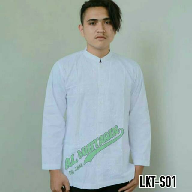 Baju koko pria lebaran idul fitri putih