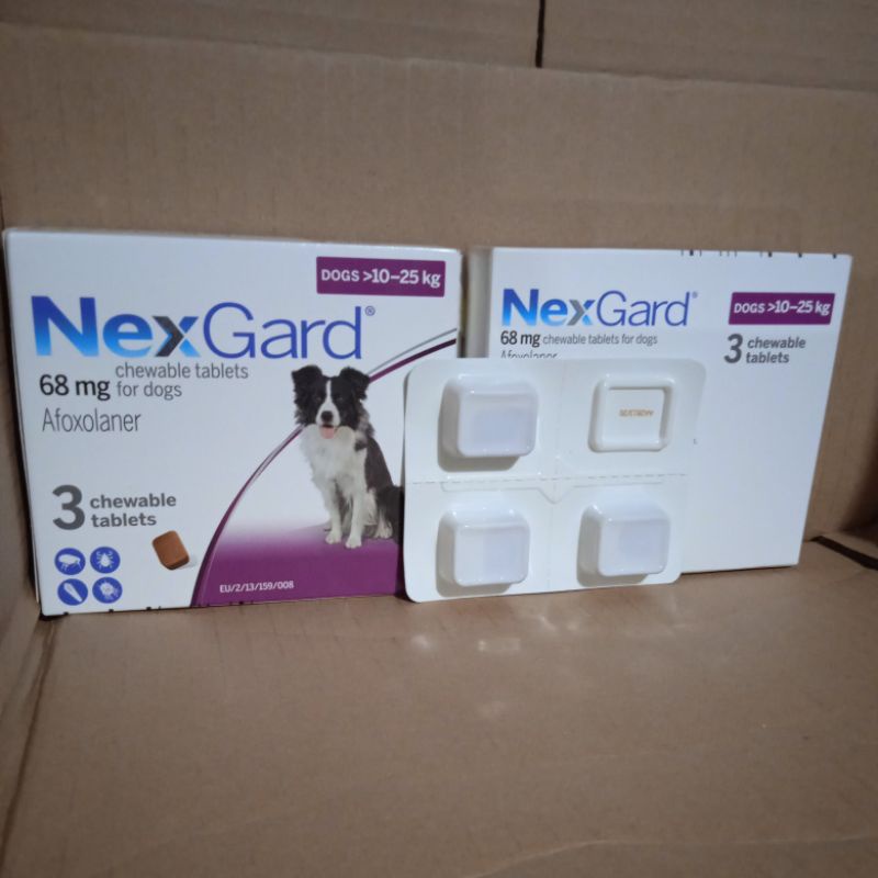 NEXGARD DOG SIZE LARGE (10-25KG) OBAT KUTU ANJING DEMODEX 1 BOX ORI