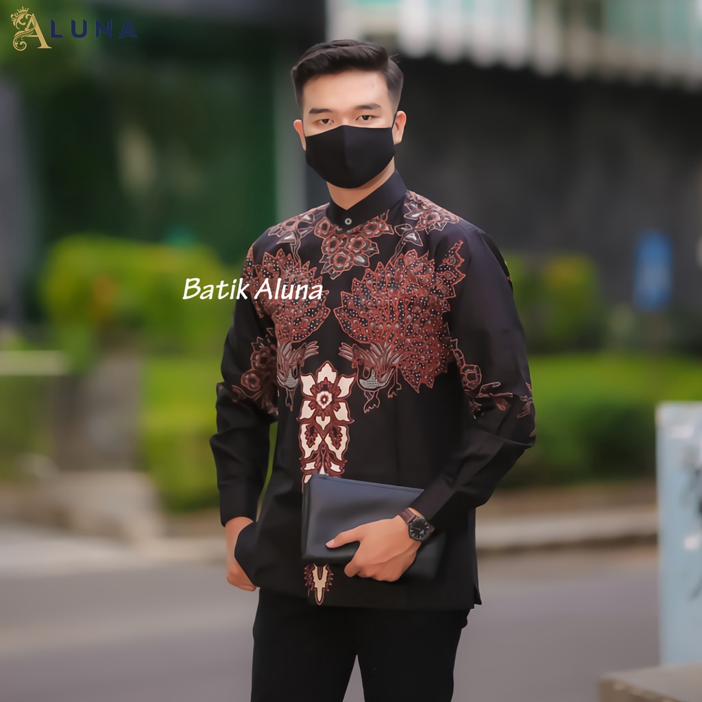 Exclusive Baju Koko Pria Kurta Pakistan Dewasa Motif Batik Aluna Baju Muslim Lengan Panjang Terbaru Good Quality Katun Premium MBA 002