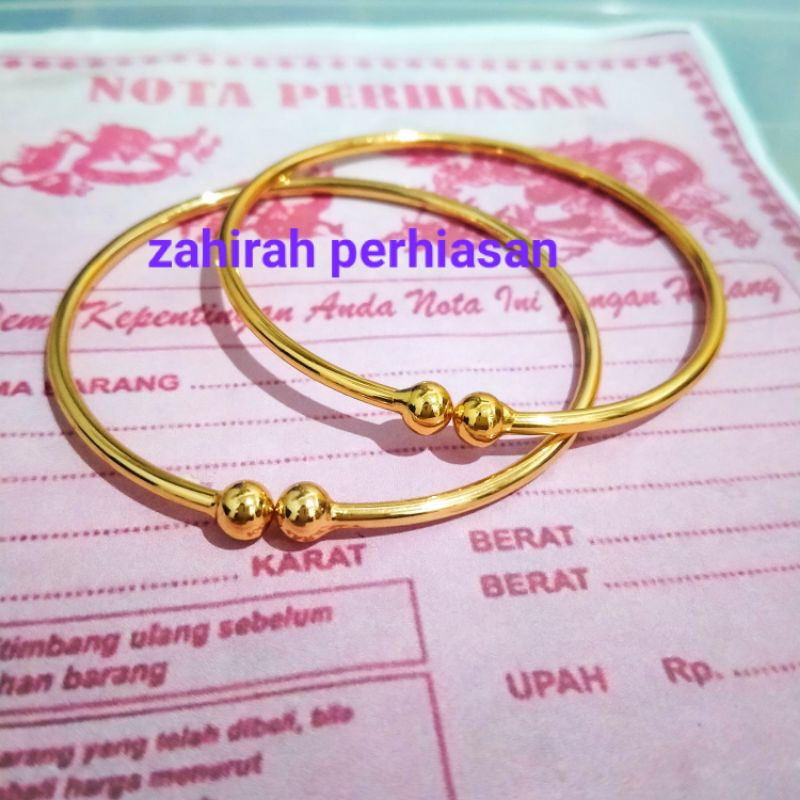 GELANG TANGAN WANITA DEWASA POLOS TERBUAT DARI COIN LOGAM LUAR ANTI LUNTUR