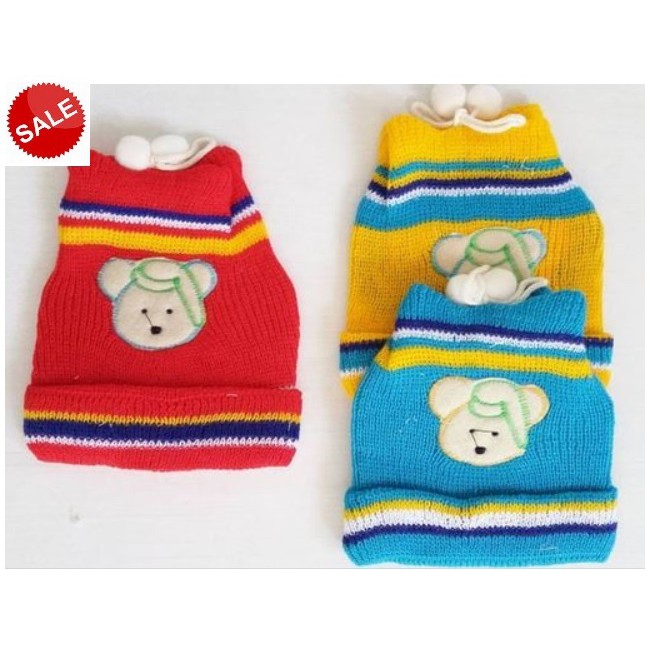 1 Lusin TOPI RAJUT Topi Bayi Rajut Grosir termurah / Topi kupluk Bayi Rajut