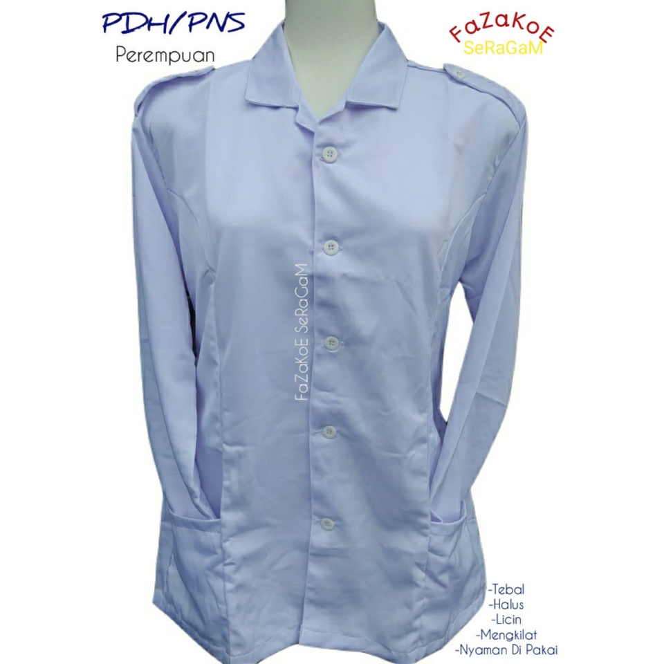 Seragam Putih PDH PNS Perempuan Lengan Panjang