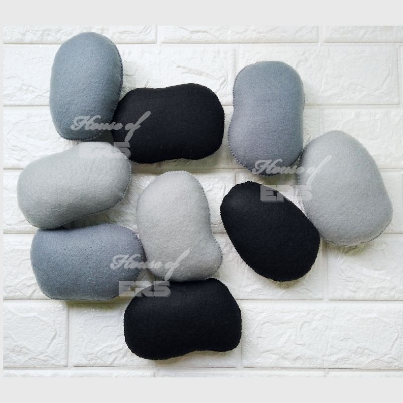 Mainan Replika Batu Batuan Pelengkap Mainan Api Unggun Bahan Flanel Custom (Satuan)