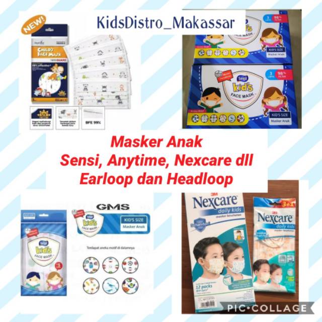 Masker Anak Anytime - Nexcare - Child Face Mask by Anytime - Nexcare - 3 Filter Layer isi 5pcs