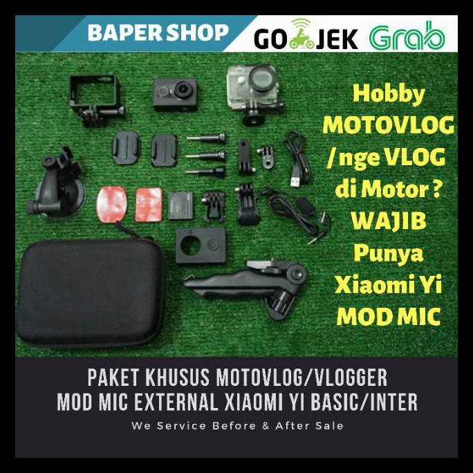 {BISA COD} Xiaomi Yi Action Camera Xiaomiyi Yicam Yi Cam Sudah Mod Mic External KOMPLIT Kode 659